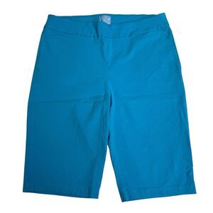 Palm Grove Stretch Pull-On Capri Turquoise Blue Lightweight Women’s Size XL